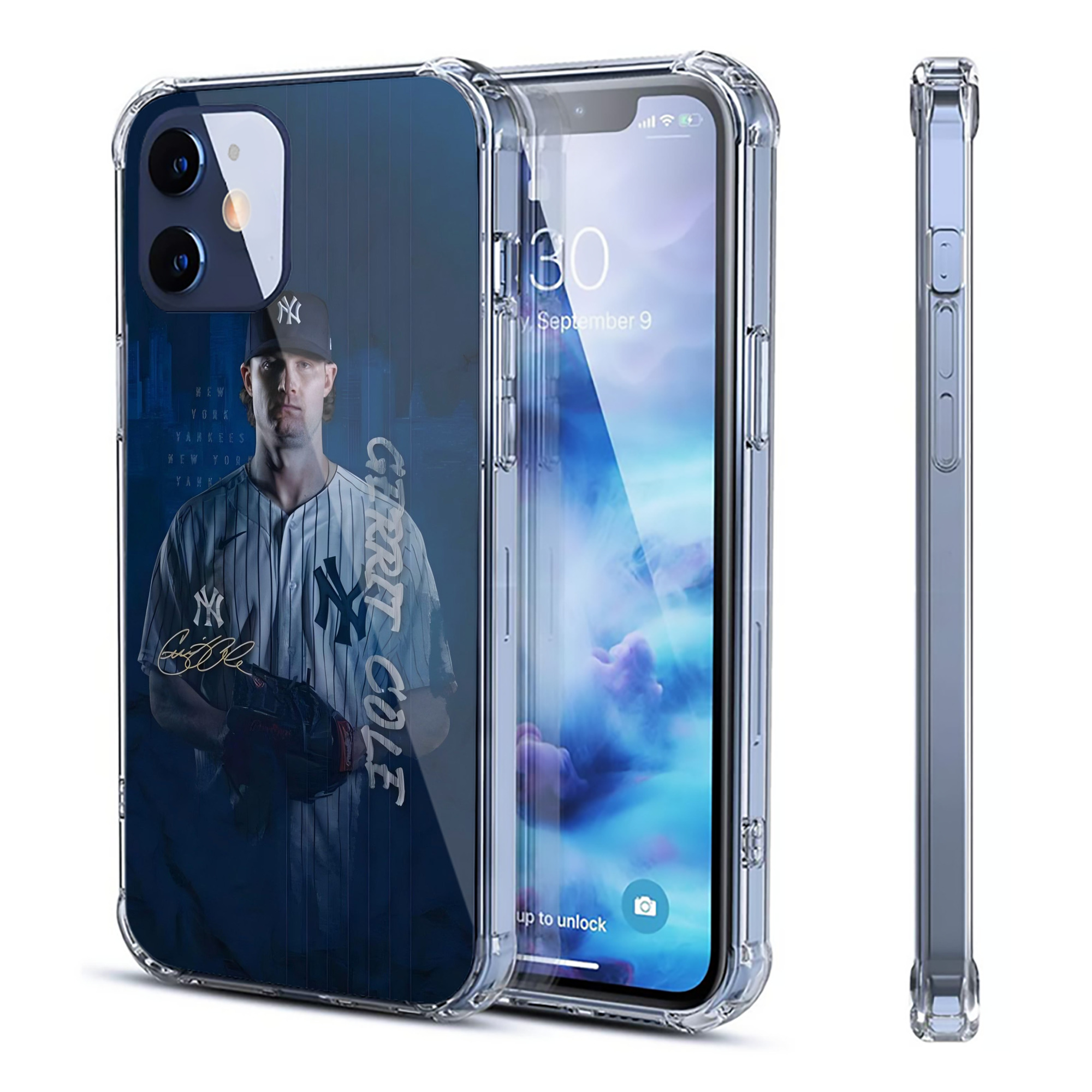 Gerrit Cole 19 Clear IPhone 12 Case – Soft TPU With UV Print – Enhanced Drop Protection, Precise Fit, Anti-Fingerprint, Customizable Design, Scratch-Resistant, Yellow-Resistant